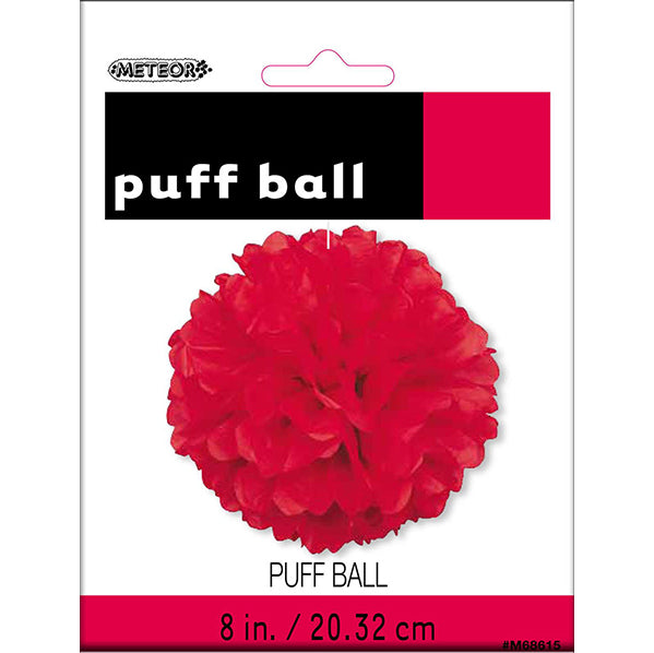 Puff Ball Decoration - Ruby Red 20cm