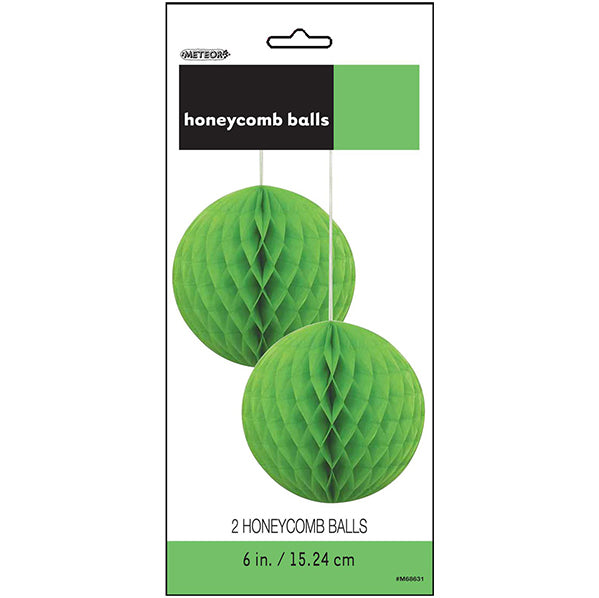 Honeycomb Balls - Lime Green 15cm (Pack of 2)