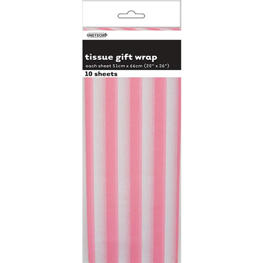 Tissue Paper - Lovely Pink Stripes (10 Sheets)