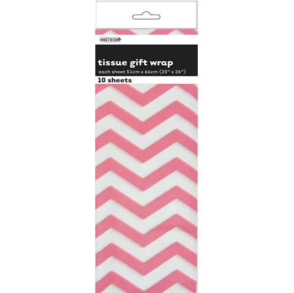 Tissue Paper - Lovely Pink Chevron (10 Sheets)