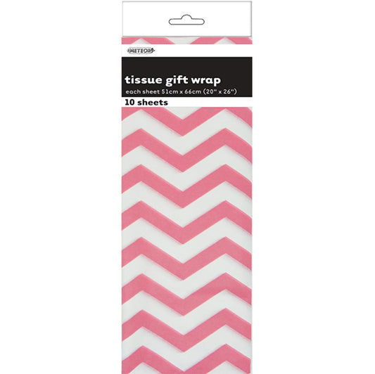 Tissue Paper - Lovely Pink Chevron (10 Sheets)