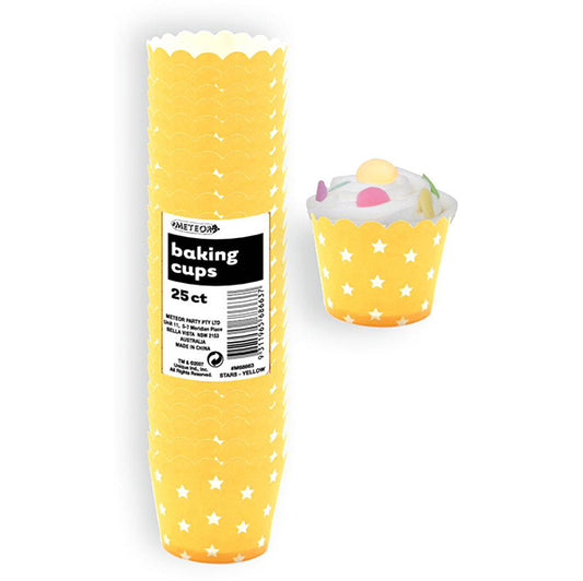 Baking Cups - Stars Sunflower Yellow (Pack of 25)