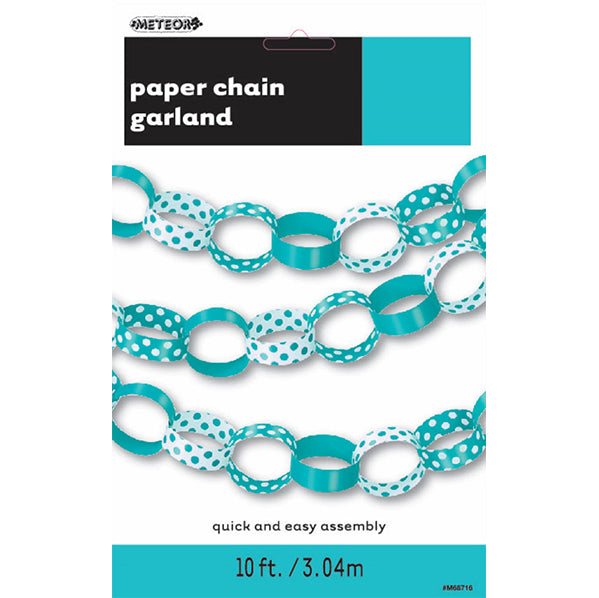 Dots Paper Chain - Caribbean Teal