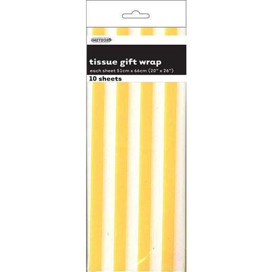 Tissue Paper - Yellow Stripes (10 Sheets)