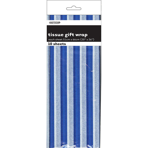 Tissue Paper - Royal Blue Stripes (10 Sheets)