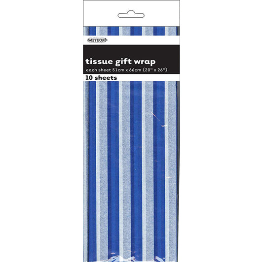 Tissue Paper - Royal Blue Stripes (10 Sheets)