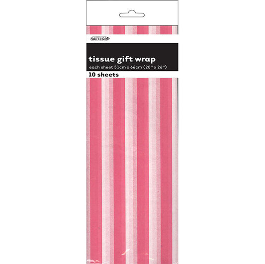 Tissue Paper - Hot Pink Stripes (10 Sheets)