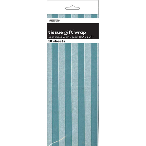 Tissue Paper - Caribbean Teal Stripes (10 Sheets)