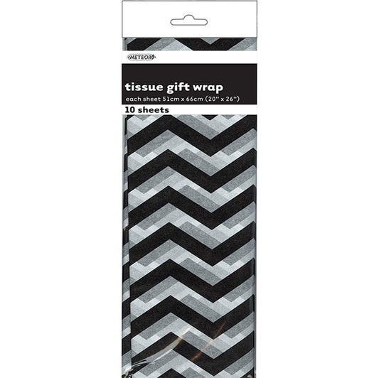 Tissue Paper - Black Chevron (10 Sheets)