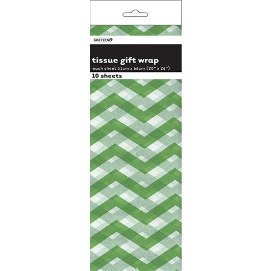 Tissue Paper - Lime Green Chevron (10 Sheets)