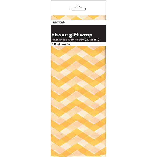 Tissue Paper - Yellow Chevron (10 Sheets)