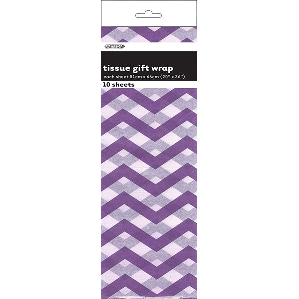 Tissue Paper - Pretty Purple Chevron (10 Sheets)