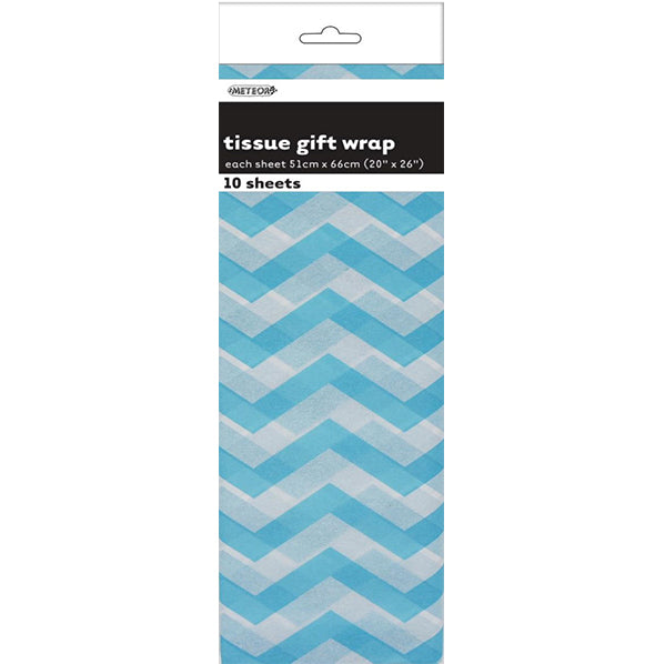 Tissue Paper - Powder Blue Chevron (10 Sheets)