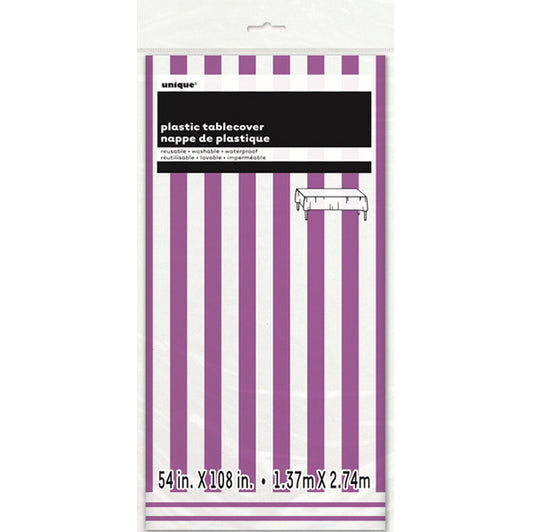 Pretty Purple Stripes Printed Tablecover 137cm x 274cm