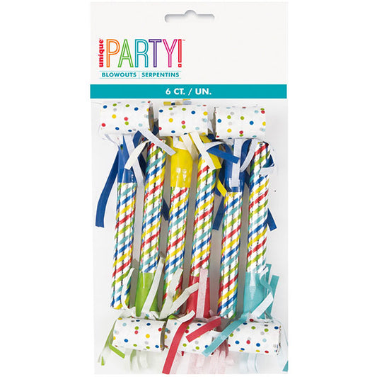 Party Fringed Blowouts (Pack of 6)