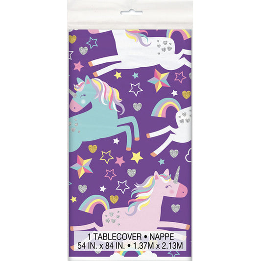 Unicorn Party Printed Tablecover 137cm x 213cm