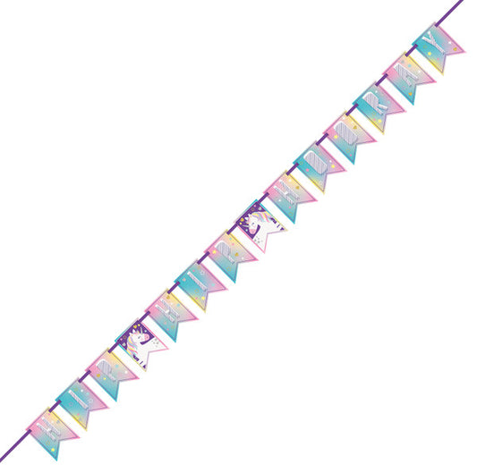 Unicorn "Hip Hip Hooray" Block Banner - 2.13m