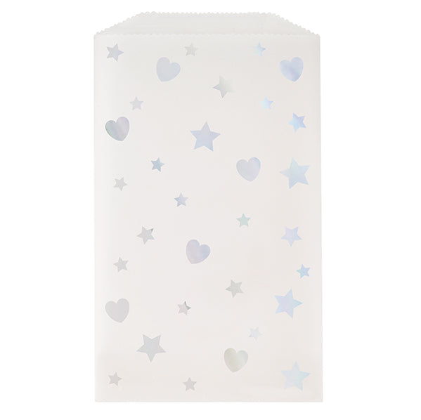 Treat Bags - Iridescent Heart & Star Glassine (Pack of 8)