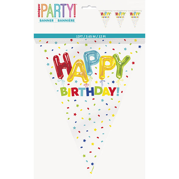 Happy Balloon "Happy Birthday" Flag Banner - 3.65m