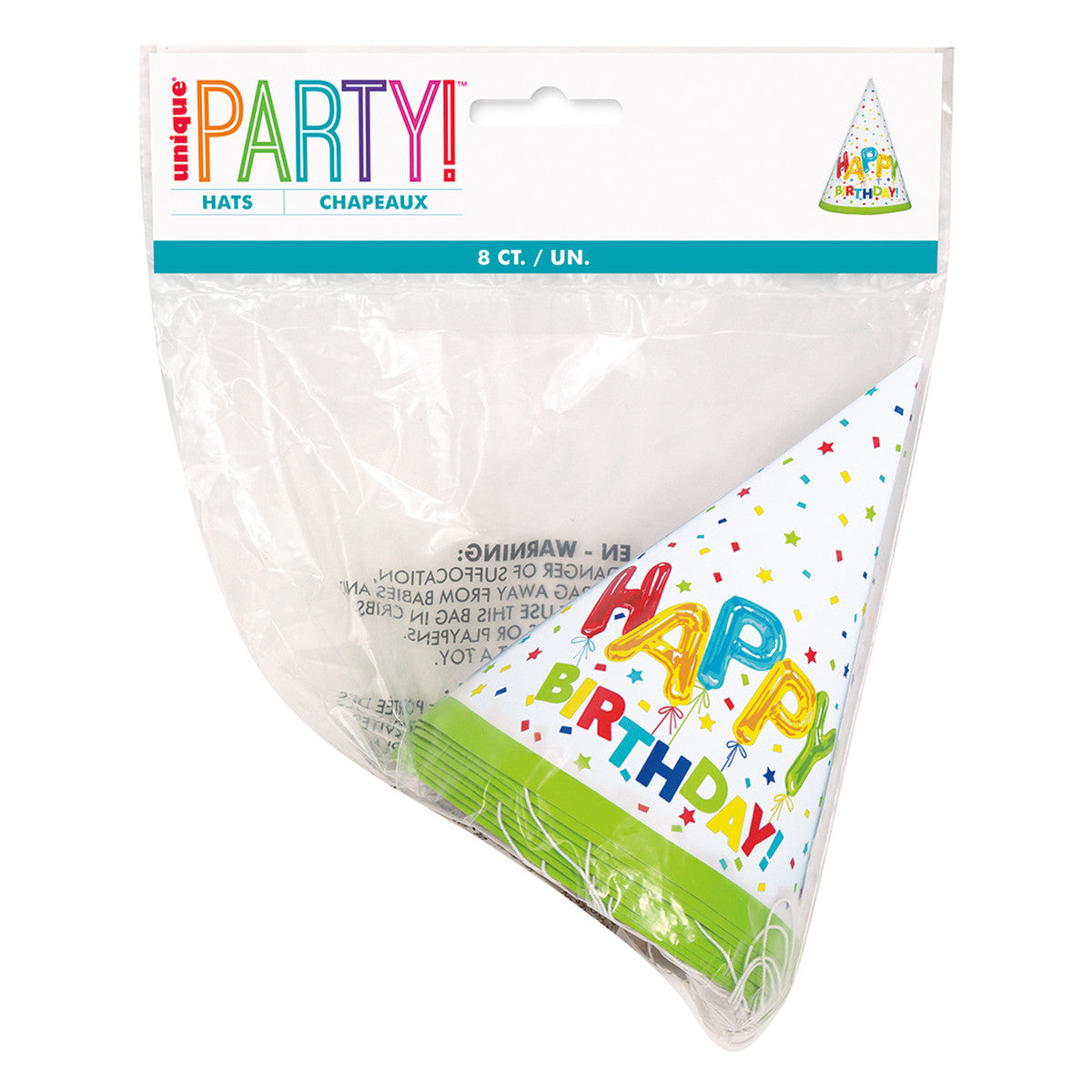 Party Hats - Happy Balloon (Pack of 8)