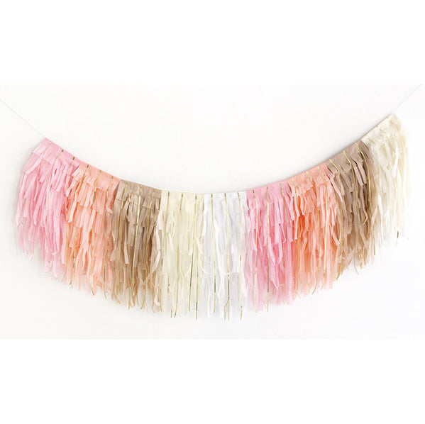 Layered Tissue Fringe Garland With Foil Strands - 2.1m