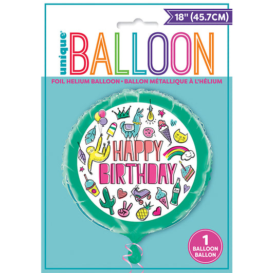 Favourite Things "Happy Birthday" Foil Balloon 45cm