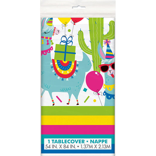 Llama Birthday Printed Tablecover 137cm x 213cm