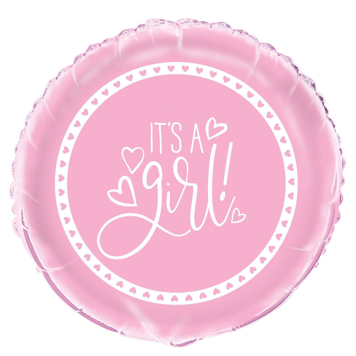 "It's A Girl" Baby Shower Pink Hearts Foil Balloon 45cm