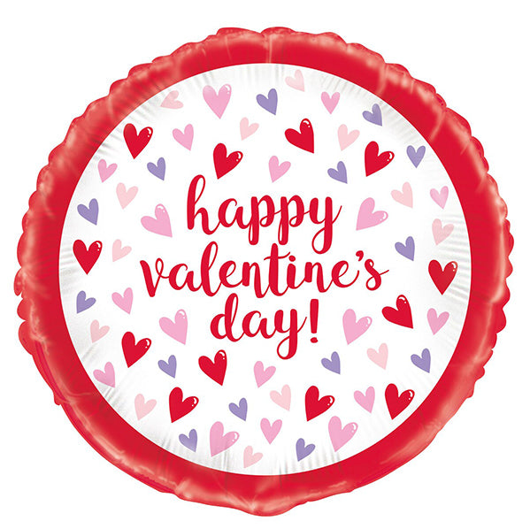 Sparkling Hearts "Happy Valentine's Day" Foil Balloon 45cm