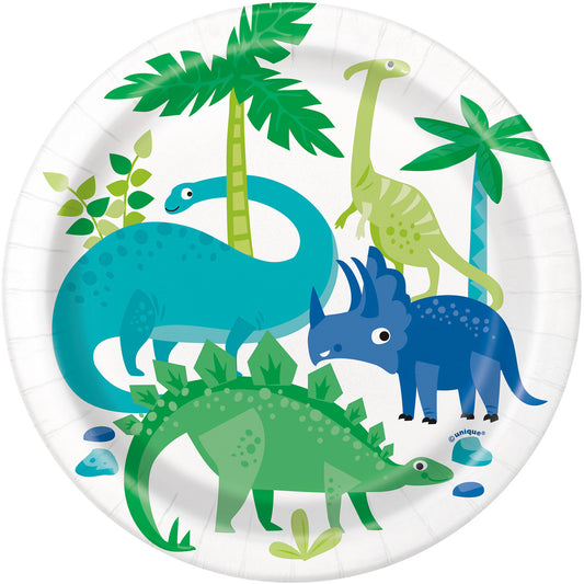 Dinosaur Paper Plates 18cm (Pack of 8)