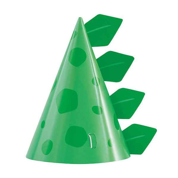 Party Hats - Blue & Green Dinosaur (Pack of 8)