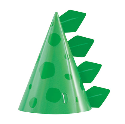 Party Hats - Blue & Green Dinosaur (Pack of 8)