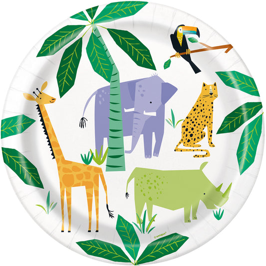 Animal Safari Paper Plates 23cm (Pack of 8)