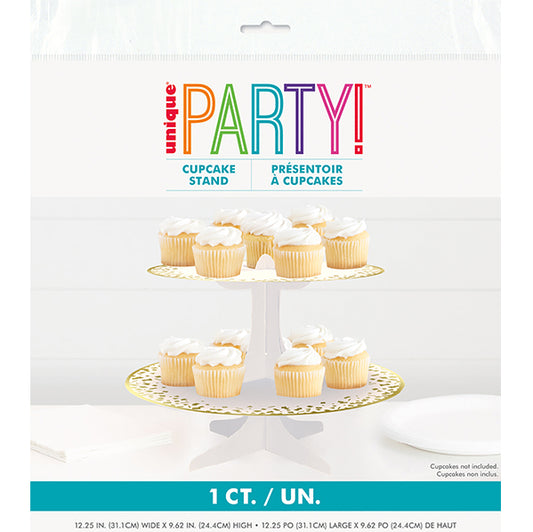 Cardboard Cupcake Stand - Gold Foil Stamped Confetti Celebrate (31.1cm)