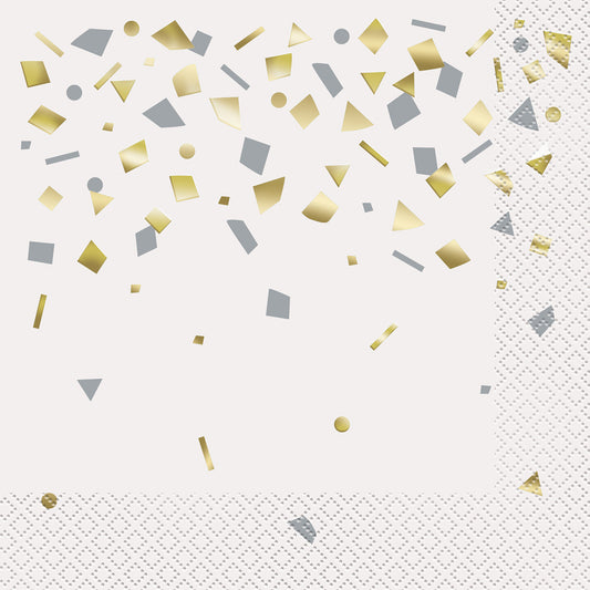 Gold Foil Stamped Confetti Celebrate Luncheon Napkins (Pack of 20)