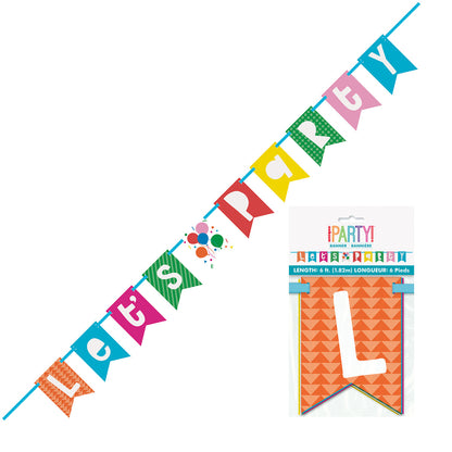 Colourful Balloons "Let's Party" Block Banner - 1.82m