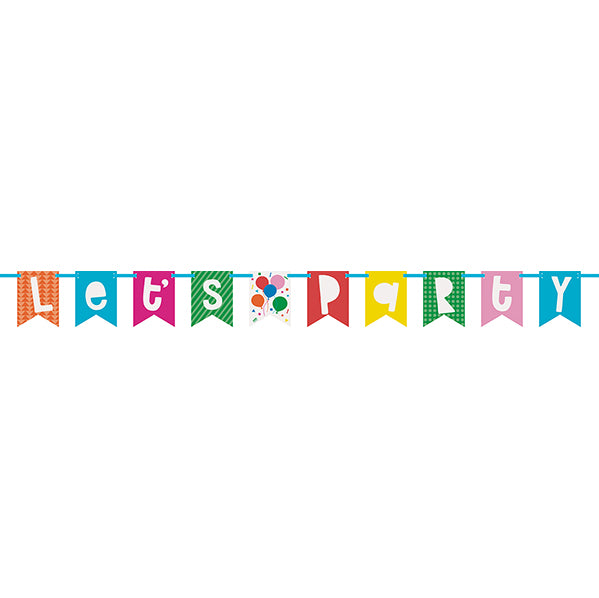 Colourful Balloons "Let's Party" Block Banner - 1.82m