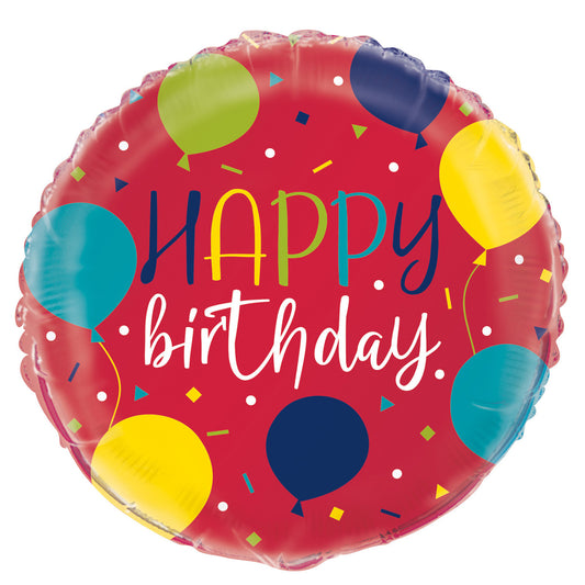 Balloon Party "Happy Birthday" Foil Balloon 45cm