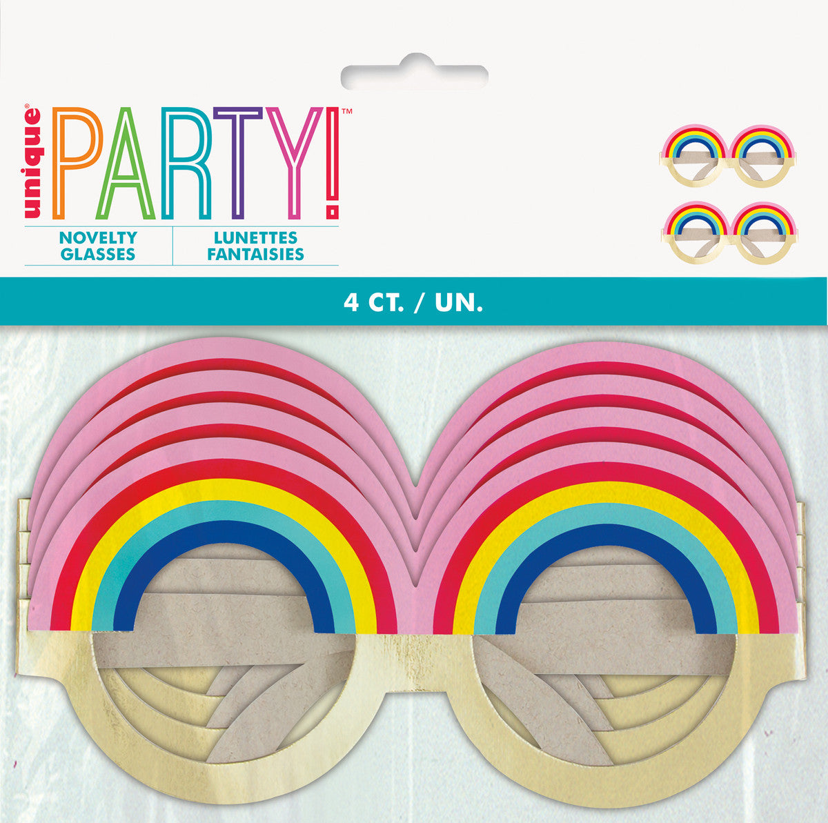 Paper Party Glasses - Foil Rainbow (Pack of 4)