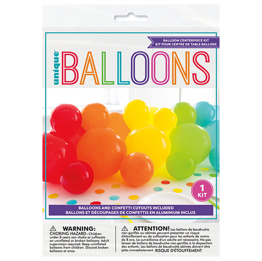 Balloon & Confetti Centrepiece Kit - Bright Assorted (20 piece set)