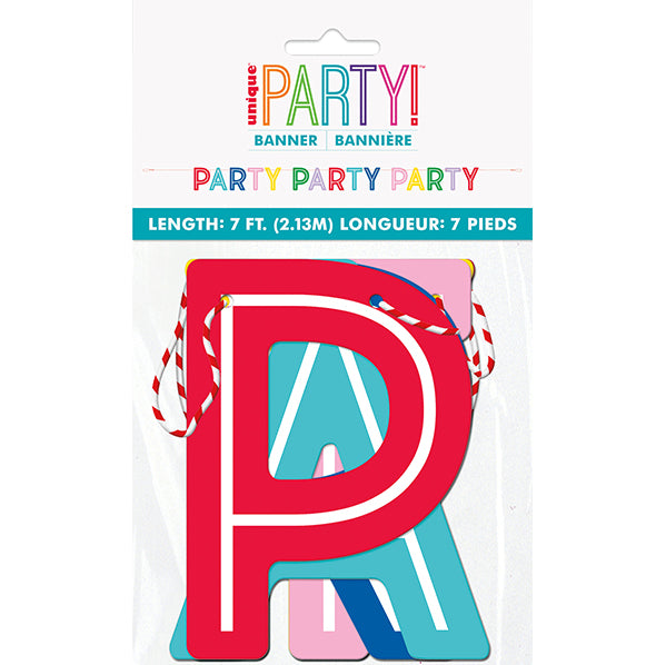 Colourful "Party" Letter Banner - 2.13m