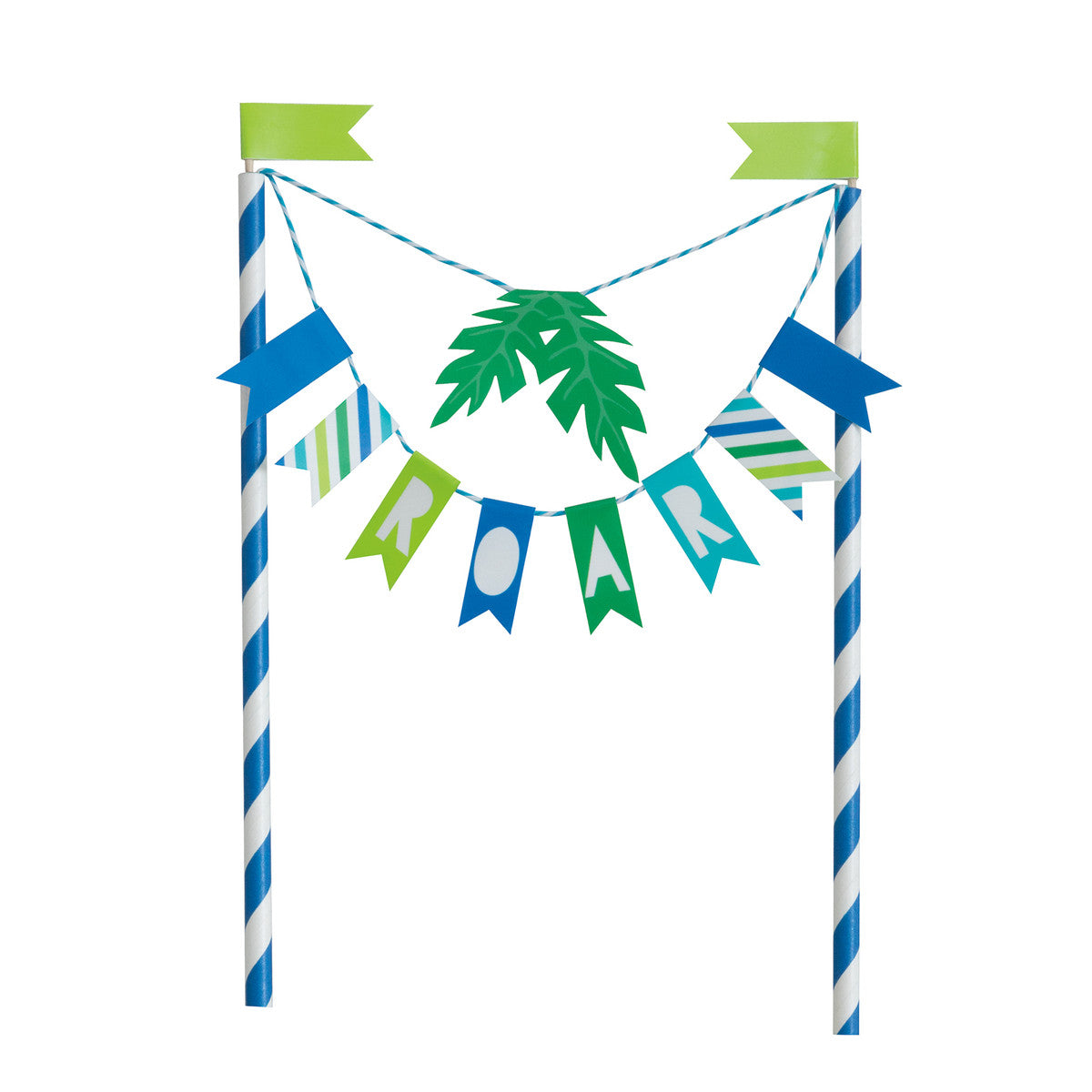 Blue & Green Dinosaur "Roar" Bunting Cake Topper (21cm)