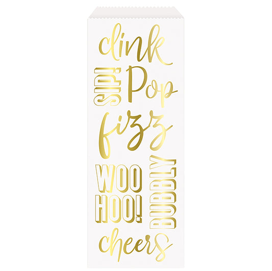 Foil Stamped Wine Bag - "Pop, Fizz, Clink!" (Pack of 3)