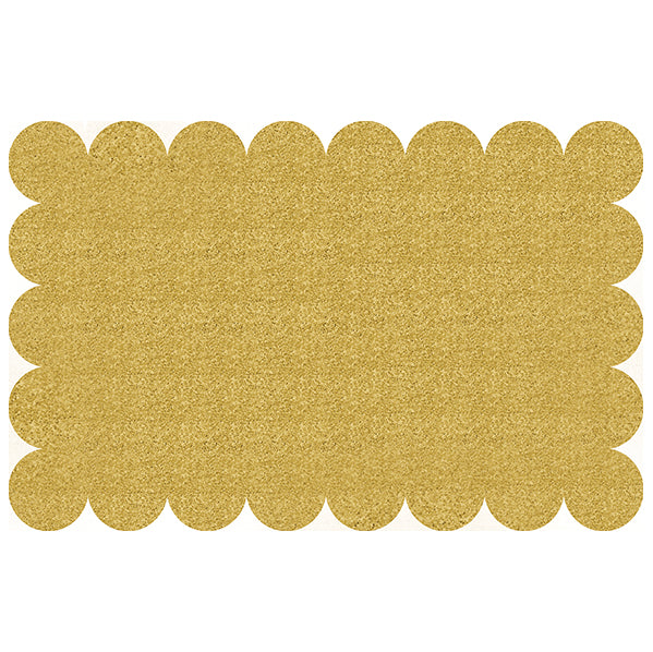 Plastic Gold Glitter Scalloped Placemats (Pack of 8)