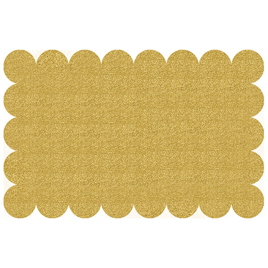 Plastic Gold Glitter Scalloped Placemats (Pack of 8)