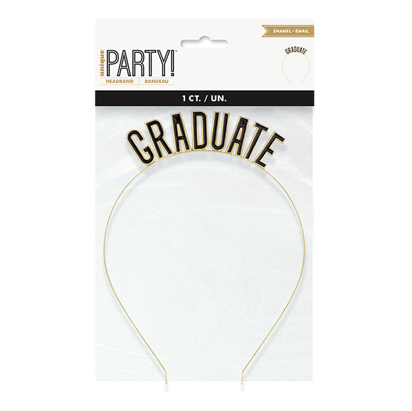 Graduate Black Enamel Headband