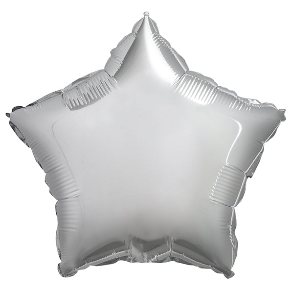 Silver Star Foil Balloon 45cm