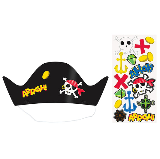 Make Your Own Party Hats - Ahoy Pirate (Pack of 8)