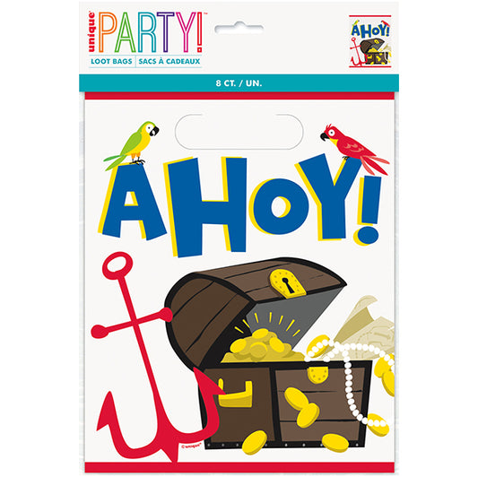 Ahoy Pirate Loot Bags (Pack of 8)