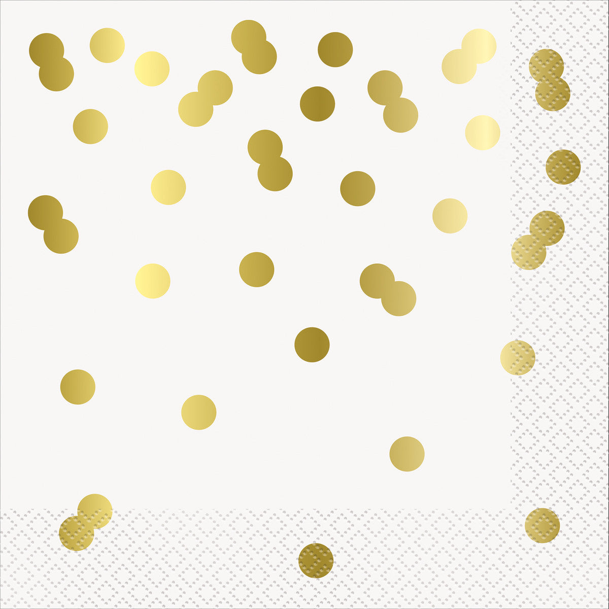 Gold Confetti Dots Foil Stamped Luncheon Napkins (Pack of 16)